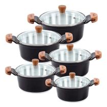 Jogo Panelas Preto Liso Alumínio Usinado Javali AM 16 a 24