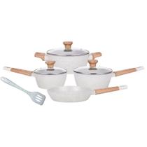 Jogo Panelas Studio Cook Mármol Indução Fundo Triplo 5 Peças Jogo Panelas Studio Cook Mármol Indução Fundo Triplo 5 Peças