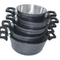 Jogo Panelas Tampa Vidro Alumínio Batido Cinza Craqueado Jogo Panelas Tampa Vidro Alumínio Batido Cinza Craqueado