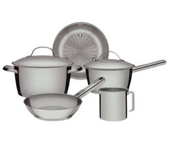 Jogo Panelas Tramontina Allegra Aço Inox Fundo Triplo 5Peças Jogo Panelas Tramontina Allegra Aço Inox Fundo Triplo 5Peças