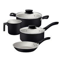 Jogo Panelas Tramontina Linz Starflon Max Preto 04 Peças Aluminio Antiaderente Tramontina