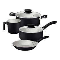 Jogo Panelas Tramontina Linz Starflon Max Preto 04 Peças Aluminio Antiaderente