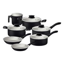 Jogo Panelas Tramontina Linz Starflon Max Preto 07 Peças Aluminio Antiaderente