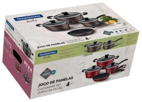 Jogo Panelas Tramontina Sicília Starflon Excellent Avelã 4pç