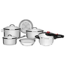 Jogo Panelas Tramontina Solar Inox 6 Peças Fundo Triplo Jogo Panelas Tramontina Solar Inox 6 Peças Fundo Triplo