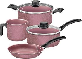 Jogo panelas tramontina turim rosa aluminio 4pcs