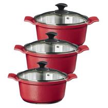 Jogo Panelas Vermelho Alumínio Fundido Usinado JavaliAA26a30