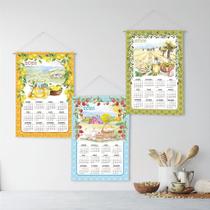 Jogo Pano de Copa Havana Calendário 2026 Estampa A 43x62cm 3 Peças - Döhler