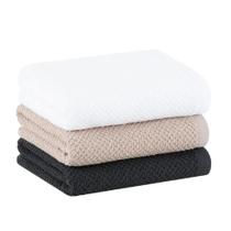 Jogo Pano Prato Quadriculado 3 Peças 48Cx71Cm Bege, Branco E