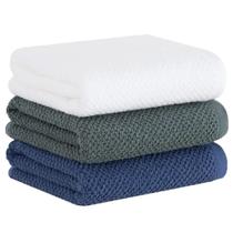 Jogo Pano Prato Quadriculado 3 Peças 48Cx71Cm Branco, Verde