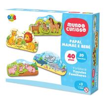 Jogo Papai, Mamãe e Bebê Mundo Curioso 40 peças - GGB Brinquedos