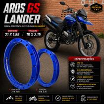 Jogo par aro gs 21x1.85 18x2.15 xtz lander 250 azul verniz Jogo par aro gs 21x1.85 18x2.15 xtz lander 250 azul verniz