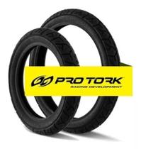 Jogo Par de Pneu Biz 100 125 Pop 110 Dianteiro + Traseiro 80/100-14 2.50-17 Novo Resistente - Pro Tork Pirelli Michelin