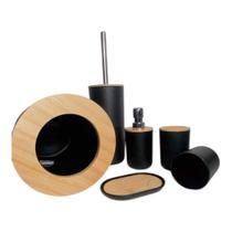 Jogo Para Banheiro c/Lixeira + Escova Sanitária/Porta Sabonete Liquido/Saboneteira/ 2 Porta Escova P