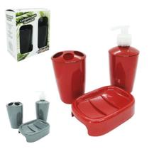 Jogo para banheiro de plastico com 3 pecas na caixa - PLASFORT