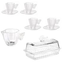 Jogo Para Café 10 Peças Modelo Butterfly Vidro Wolff