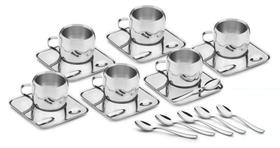 Jogo Para Cafezinho Aço Inox 18 pçs - Continental 64430/810 Tramontina Jogo Para Cafezinho Aço Inox 18 pçs - Continental 64430/810 Tramontina