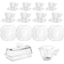 Jogo Para Chá / Café 22 Peças Modelo Butterfly Vidro Wolff