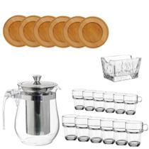 Jogo para Chá e Café 20 peças Empilhavél Vidro/Madeira. Jogo para Chá e Café 20 peças Empilhavél Vidro/Madeira.