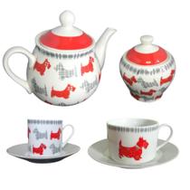 Jogo Para Chá e Café 26 Peças Composée Dogs Porcelana Jogo Para Chá e Café 26 Peças Composée Dogs Porcelana
