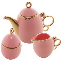 Jogo para Chá em Porcelana Egg Rosa Matt Jogo para Chá em Porcelana Egg Rosa Matt