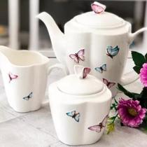 Jogo Para Chá Porcelana Borboleta 3pç Wolff