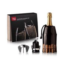 Jogo para champanhe com 3 acessorios -Vacu Vin Jogo para champanhe com 3 acessorios -Vacu Vin