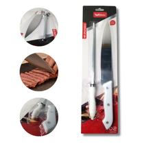 Jogo para Churrasco 2 Peças Com Faca e Chaira em Aço Inox Cabo Branco