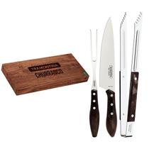 Jogo para Churrasco 3 Peças Polywood Castanho Tramontina Jogo para Churrasco 3 Peças Polywood Castanho Tramontina