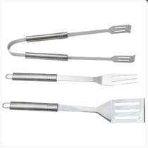 Jogo Para Churrasco Inox Com 3 Peças Jogo Para Churrasco Inox Com 3 Peças