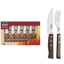 Jogo para Churrasco Jumbo 12 peças com Laminas de Aço Inox e Cabos de Madeira 22299059