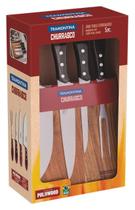 Jogo Para Churrasco Polywood Inox Castanho 5 Pçs Tramontina