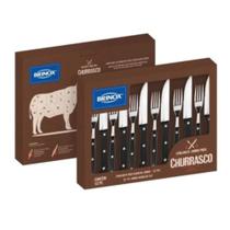 Jogo Para Churrasco Talheres Jumbo 12 Pçs Inox - Brinox Jogo Para Churrasco Talheres Jumbo 12 Pçs Inox - Brinox