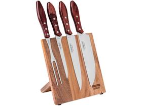 Jogo para Churrasco Tramontina em Aço Inox e Cabos em Madeira Polywood Vermelho 5 Peças Jogo para Churrasco Tramontina em Aço Inox e Cabos em Madeira Polywood Vermelho 5 Peças