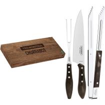 Jogo Para Churrasco Tramontina Inox E Polywood 3 Peças