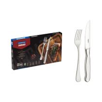 Jogo para Churrasco Tramontina Zurique Aço Inox Facas Jumbo Fio Serrilhado Alto Brilho 12 Peças