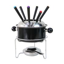Jogo para fondue esmaltado 10 peças preto - CASITA