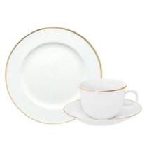 Jogo para Lanche 18pcs Flamingo Sofia Ouro Porcelana Oxford