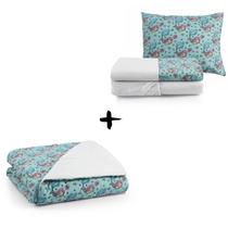 Jogo para Mini Cama Edredom com Lençol Sereia Azul Moderno Jogo para Mini Cama Edredom com Lençol Sereia Azul Moderno