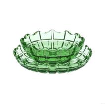 Jogo para petiscos vidro "verde" 12 pecas - 280ml - SHAMA