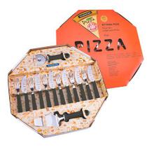 Jogo para pizza de inox preto com 14 peças - casaual