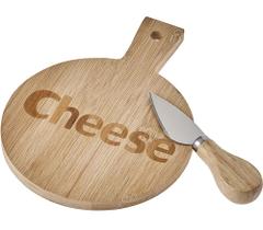 Jogo Para Queijo Com Tábua Em Bambu E Faca Para Servir Mesa