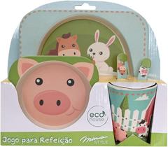 Jogo para Refeição Infantil Farm em Fibra de Bambu com 5 Peças - Mimo Style Jogo para Refeição Infantil Farm em Fibra de Bambu com 5 Peças - Mimo Style