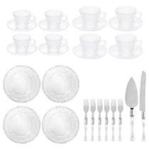 Jogo Para Servir Café Chá Lanche 28 Peças Cristal Linha Petra Lyor