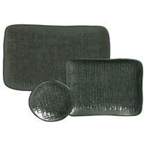 Jogo para Sushi Travessas Retangulares Ramekins 57ml Cerâmica Juta Greenery Porto Brasil 18 peças Jogo para Sushi Travessas Retangulares Ramekins 57ml Cerâmica Juta Greenery Porto Brasil 18 peças