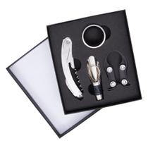 Jogo para Vinho em Inox com Estojo com 4 Peças - Mimo Style - AC19245 Jogo para Vinho em Inox com Estojo com 4 Peças - Mimo Style - AC19245