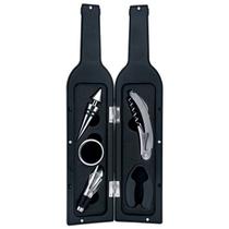 Jogo para Vinho em Inox Mini Garrafa com 3 Peças 23 cm - Mimo Style - AC12536