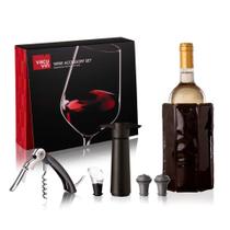 Jogo para Vinho Wine Pro com 6 acessorios Vacu Vin -Vacu Vin