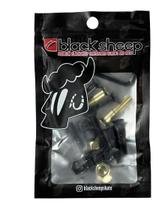 Jogo parafuso porca de base truck black sheep preto e dourado/parafuso 2,5cm porca 3/8pol Jogo parafuso porca de base truck black sheep preto e dourado/parafuso 2,5cm porca 3/8pol