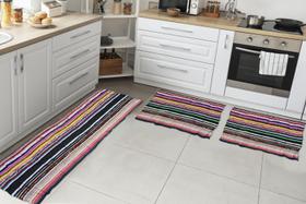 Jogo Passadeira Mexicana P Cozinha Kit 3 peças Listradas